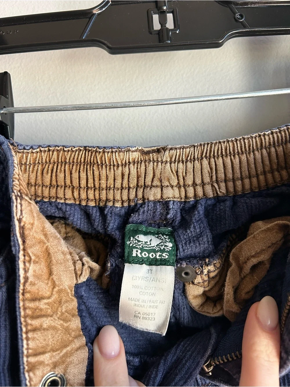 Roots Corduroy Cargo Pants 3T Navy Utility Kids Workwear Scandi Euro Summer Y2K